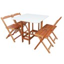 Ver imagem 4 de Conjunto Prático Mesa e 4 Cadeiras Dobrável Mel Tampo Branco, Lindo, Bar, Lozinha, Lazer, Etc.