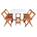 Ver imagem 3 de Conjunto Prático Mesa e 4 Cadeiras Dobrável Mel Tampo Branco, Lindo, Bar, Lozinha, Lazer, Etc.