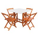 Ver imagem 5 de Conjunto Prático Mesa e 4 Cadeiras Dobrável Mel Tampo Branco, Lindo, Bar, Lozinha, Lazer, Etc.