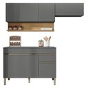 Ver imagem 1 de Cozinha Modulada Line Composição 5 Gris Freijó - Kits Paraná