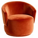 Ver imagem 1 de Poltrona Decorativa Organica Base Fixa Veludo Terracota Mpassos