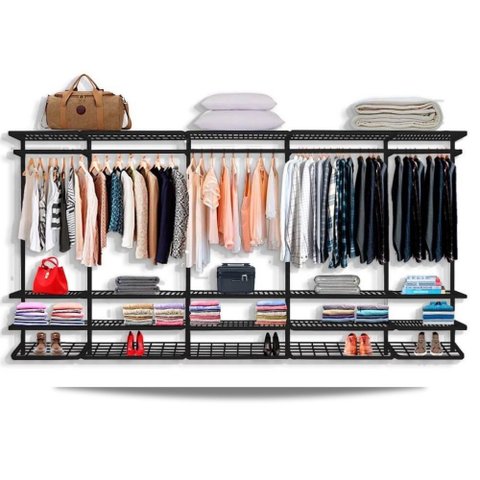 Guarda Roupa Closet Aramado sem Portas CLR285 - 4,00m - Preto
