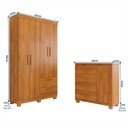 Ver imagem 3 de Conjunto Quarto de Solteiro Roupeiro Flórida + Cômoda Monique 100% MDF Yescasa