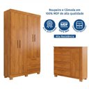 Ver imagem 6 de Conjunto Quarto de Solteiro Roupeiro Flórida + Cômoda Monique 100% MDF Yescasa