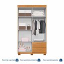 Ver mais imagens de Conjunto Quarto de Solteiro Roupeiro Flórida + Cômoda Monique 100% MDF Yescasa