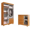 Ver imagem 4 de Conjunto Quarto de Solteiro Roupeiro Flórida + Cômoda Monique 100% MDF Yescasa