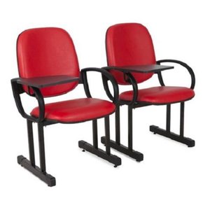 Kit com 2 Poltronas para Auditório Linha Auditório Vermelho