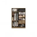 Ver imagem 2 de Guarda-roupa 4 Portas 2 Gavetas Kappesberg Adapt Nogueira/azul Profundo 158cm