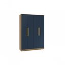 Ver imagem 1 de Guarda-roupa 4 Portas 2 Gavetas Kappesberg Adapt Nogueira/azul Profundo 158cm