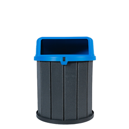 Lixeira Madeira Plástica 75 Litros - 50 Cm:cinza/azul - 1
