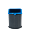Lixeira Madeira Plástica 75 Litros - 50 Cm:cinza/azul - 1