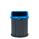 Ver imagem 1 de Lixeira Madeira Plástica 75 Litros - 50 Cm:cinza/azul