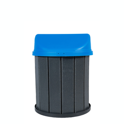 Lixeira Madeira Plástica 75 Litros - 50 Cm:cinza/azul - 3