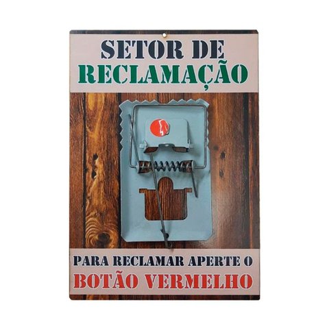 Placa Decorativa de Parede em Madeira - Ratoeira - Setor de Reclamação