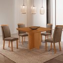 Ver imagem 4 de Mesa de Jantar Olimpia 90cm Tampo MDF Laminado Canto Copo com 4 Cadeiras Aline