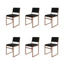 Ver imagem 1 de Kit 6 Cadeiras de Jantar Industrial Isa Assento Veludo Preto Base Cobre