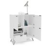 Aparador Cayman 900 3 Portas 1 Nicho 1 Gaveta com Pés de Metal Politorno Branco Branco - 4