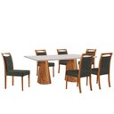 Ver imagem 1 de Mesa Noronha 180cm Tampo com Vidro Laqueado com 6 Cadeiras Munique