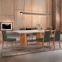 Ver imagem 2 de Mesa Noronha 180cm Tampo com Vidro Laqueado com 6 Cadeiras Munique