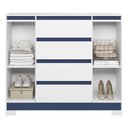 Ver imagem 3 de Cômoda Sapateira Atena 2 Portas e 4 Gavetas Quadriflex Branco/azul - Móveis Albatroz