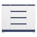 Ver imagem 2 de Cômoda Sapateira Atena 2 Portas e 4 Gavetas Quadriflex Branco/azul - Móveis Albatroz