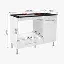 Ver imagem 3 de Balcão para Cooktop 4 e 5 Bocas Nicho para Forno 105cm Gaveta Armário Cozinha