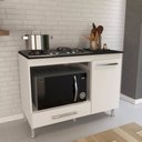 Ver imagem 1 de Balcão para Cooktop 4 e 5 Bocas Nicho para Forno 105cm Gaveta Armário Cozinha