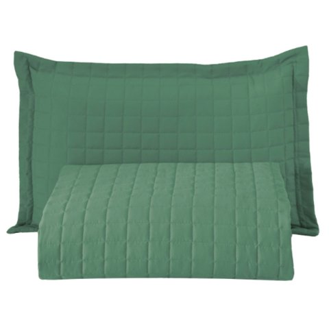 Kit Cobre Leito Colcha Monaco Solteiro Dupla Face 2 Peças - Verde