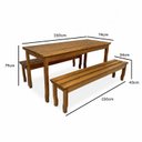 Ver imagem 3 de Conjunto de Mesa com 2 Bancos Madeira 150cm Marrom/Amadeirado Yescasa