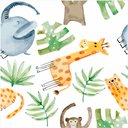 Ver imagem 2 de Papel de Parede Infantil - Safari Aquarela Arte Destaque 3 Metros