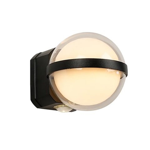 Arandela Globo Preto 14,5cm Led 6w 3000k Bivolt Ip67 Embu Led