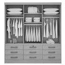 Ver imagem 2 de Guarda Roupa Casal com Espelho 3 Portas 9 Gavetas - Meridian -branco - Móveis D'doro