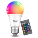 Ver imagem 1 de Lampada Led Rgb 16 Cores 9w Multicolorida Ajustavel Controle Regulavel Luzes E27 Decoraçao Sala