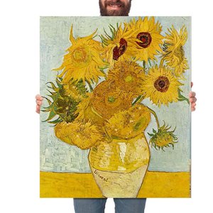 Quadro Decorativo Vincent Van Gogh os Girassóis:Grande 77x64cm/Chassi com Borda Infinita