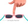 Óculos de Sol Bebê Buba Criança Flexível Uva Uvb 100% Proteção Rosa e Verde Lenço Microfibra - 3