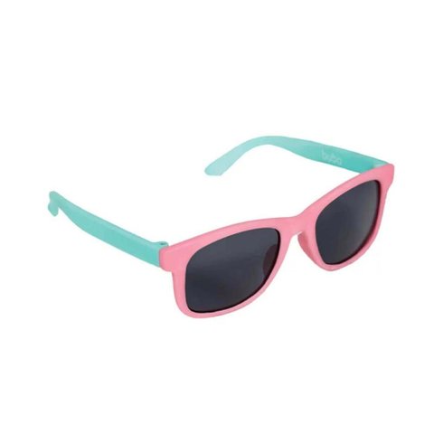 Óculos de Sol Bebê Buba Criança Flexível Uva Uvb 100% Proteção Rosa e Verde Lenço Microfibra