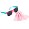 Óculos de Sol Bebê Buba Criança Flexível Uva Uvb 100% Proteção Rosa e Verde Lenço Microfibra - 4