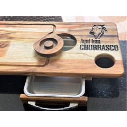 Tabua De Carne Com Porta Lata Inteligente Aqui Tem Churrasco - 6 Tabua De Carne Com Porta Lata Inteligente Aqui Tem Churrasco - 6