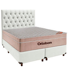 Kit Cama Box + Cabeceira + Colchão Queen Molas Ensacadas - Airtech - Ortobom