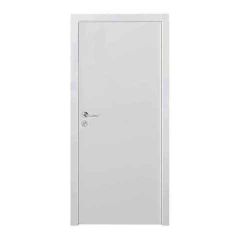 Kit Porta de Madeira 210x80cm Lisa Primer Direita Moldufama Branco