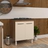Balcão Armário de Cozinha para Fogão Cooktop 5 Bocas Fran Mobília Decor Savana Off White - 1