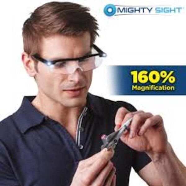 Oculos lupa visao noturna led aumento para leitura conserto pequenas pecas maos livre recarregavel - 3