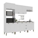 Ver imagem 2 de Armário Cozinha Americana Modulada Completa 260cm 5 Peças com Balcão Multimóveis Cr20495 Branco