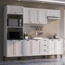Ver imagem 4 de Armário Cozinha Americana Modulada Completa 260cm 5 Peças com Balcão Multimóveis Cr20495 Branco