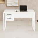 Ver imagem 1 de Mesa Escrivaninha Industrial 120cm Tampo 30mm com 2 Gavetas Pés em Metal F5 Office Cor:Branco