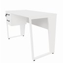 Ver imagem 5 de Mesa Escrivaninha Industrial 120cm Tampo 30mm com 2 Gavetas Pés em Metal F5 Office Cor:Branco