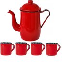 Ver imagem 1 de Bule Café Esmaltado 1,25 Litros e 4 Xícaras 70ml Tradicional