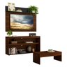 Rack com Painel e Suporte TV 55 Polegadas com Mesa de Centro Atualle Plus - Madeirado/Preto - 1