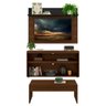 Rack com Painel e Suporte TV 55 Polegadas com Mesa de Centro Atualle Plus - Madeirado/Preto - 5