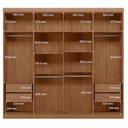 Ver imagem 3 de Guarda Roupa Casal 8 Portas 4 Gavetas Master New e Cômoda Marabá com Espelho e Pés Jatobá Areia Acet